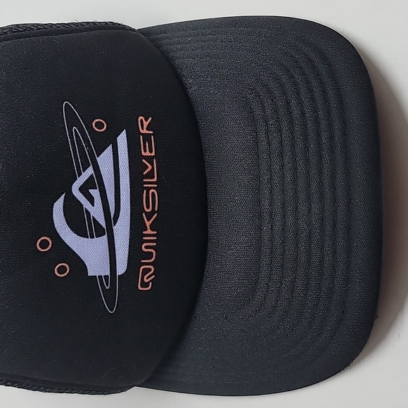 Quiksilver Black Padded & Mesh Snapback Baseball Cap Hat - Picture 3 of 10